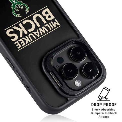 NBA Milwaukee Bucks Standard - Black iPhone 16 Pro Kickstand Case